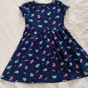 Girls size 8 navy unicorn print dress